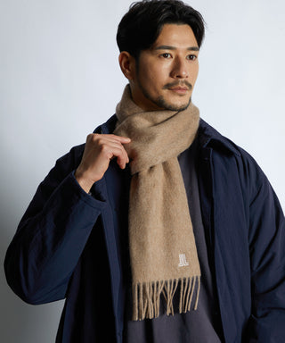 ワンポイントロゴ カシミヤマフラー