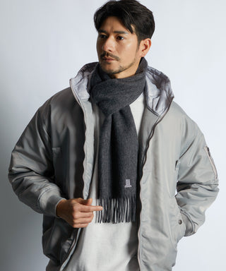 ワンポイントロゴ カシミヤマフラー