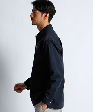 製品染め バックサテン スキッパーシャツ