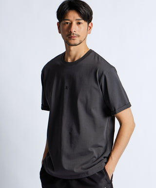 シルキータッチ ロールアップスリーブ クルーネック Tシャツ