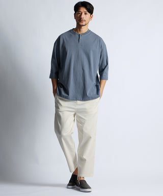 8オンス 7分袖 ヘンリーネックTシャツ