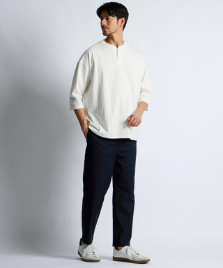 8オンス 7分袖 ヘンリーネックTシャツ