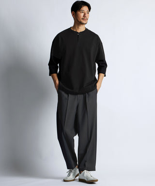 8オンス 7分袖 ヘンリーネックTシャツ