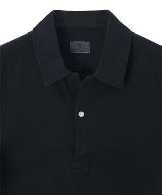 製品染め バックサテン スキッパーシャツ