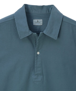 製品染め バックサテン スキッパーシャツ